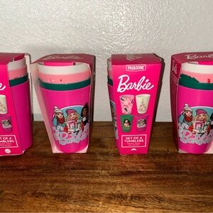 New Barbie Pink and Green Tumbler Set